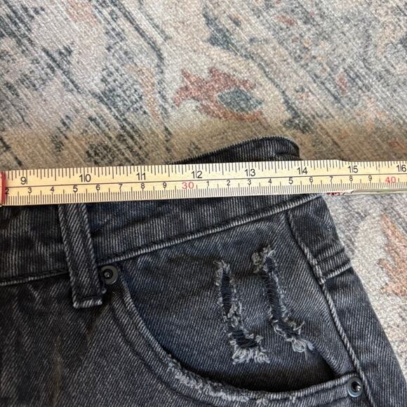 Princess Polly Black Denim Shorts – Distressed Back Cutout Summer – Size 6 - Picture 6 of 8